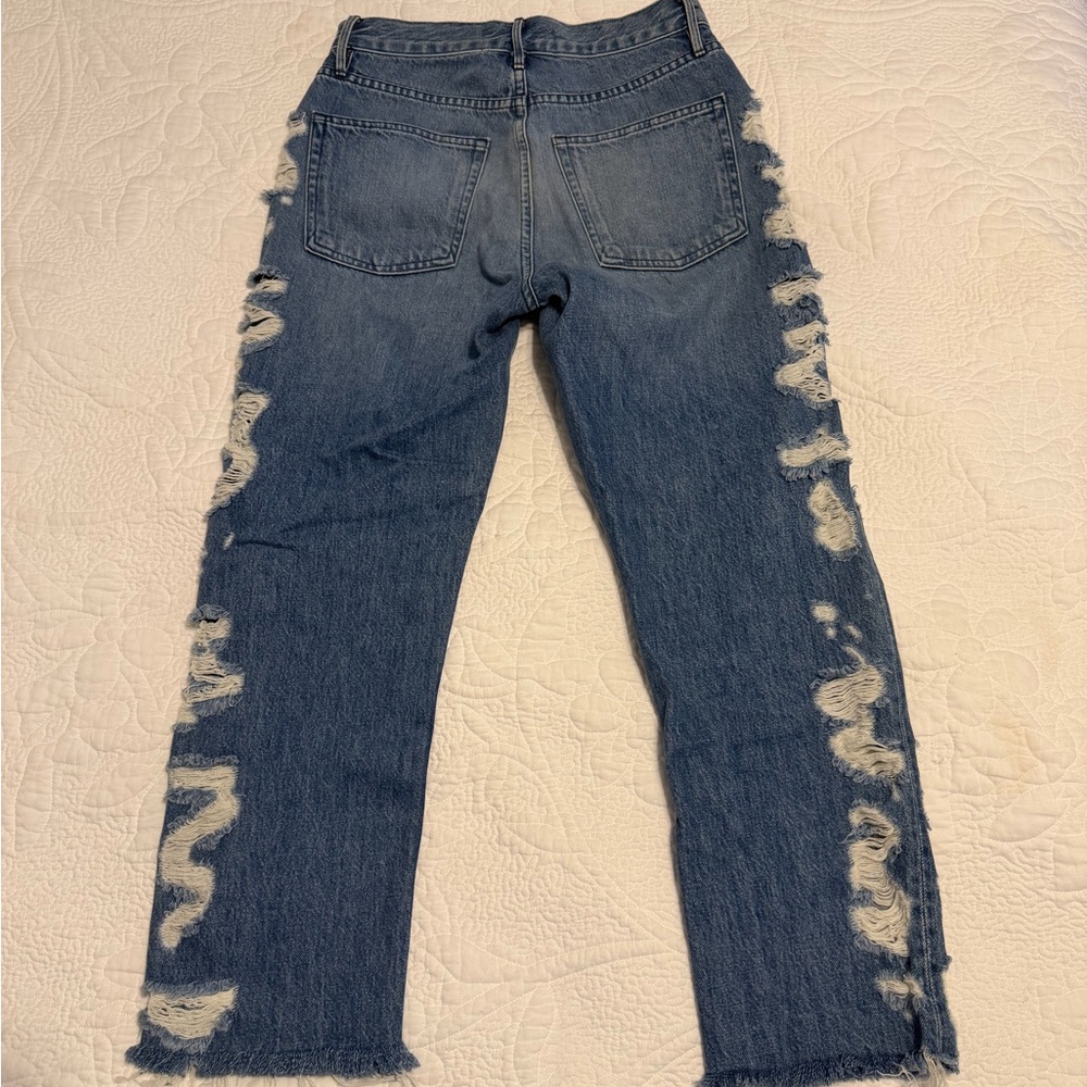 3x1 Distressed Blue Straight-Leg Jeans - Picture 6 of 6